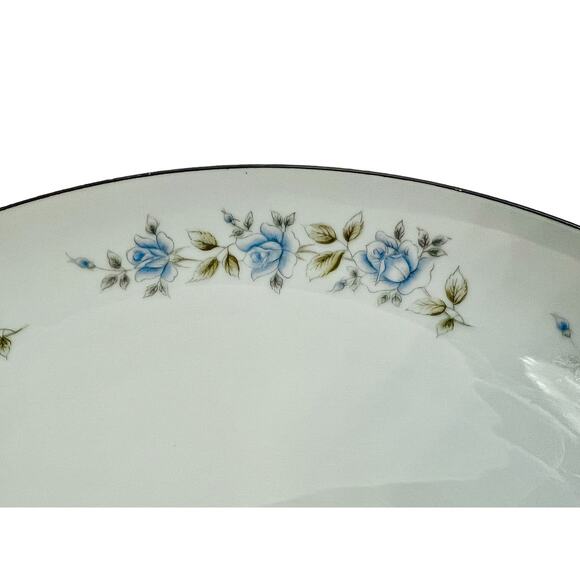 Lennold Rhapsody 12 in Round Platter Chop Plate Vintage Blue Flowers Fine China - Picture 5 of 7